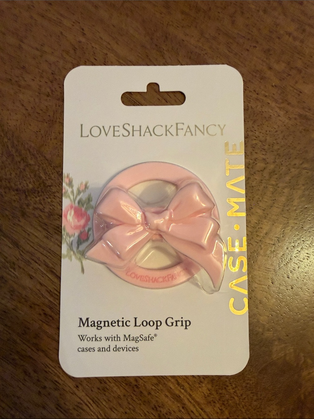 LoveShackFancy Pale Pink Bow Loop Phone Grip